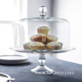 large round glass cake dome cover with stand
